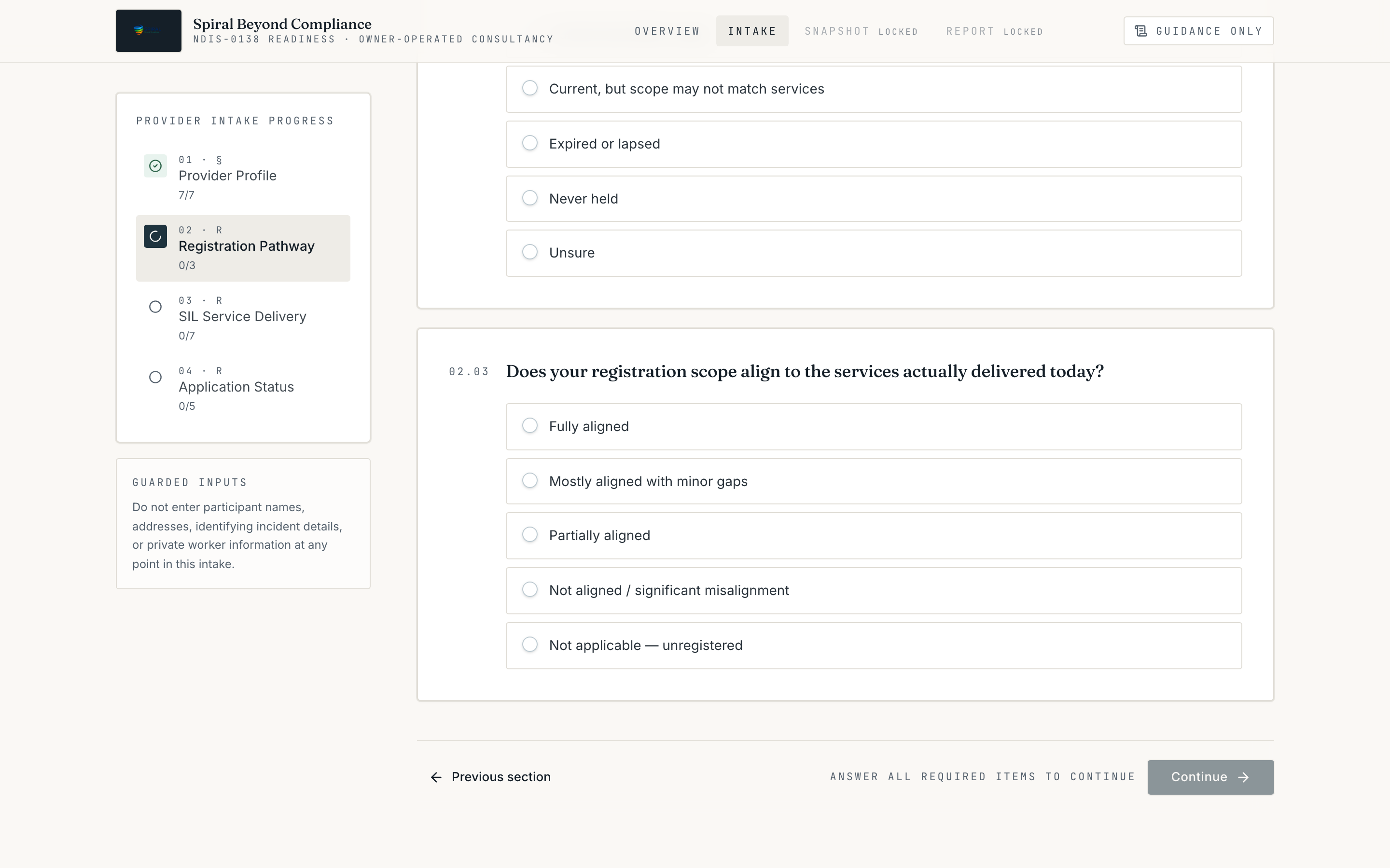 Illustrative Registration Pathway section
